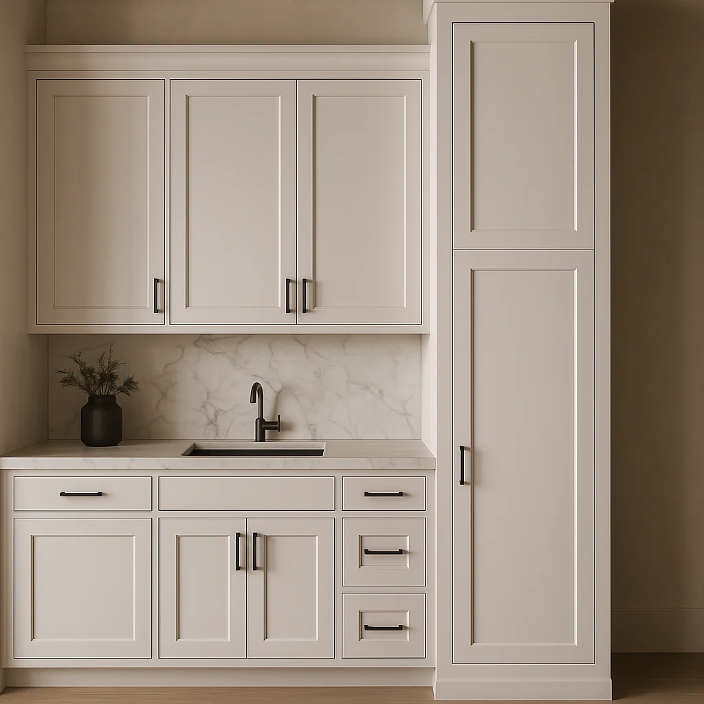 WOWOW 18in W x 24in D x 90in H Plywood Ready to Assemble Kitchen Cabinet in White - Image 2