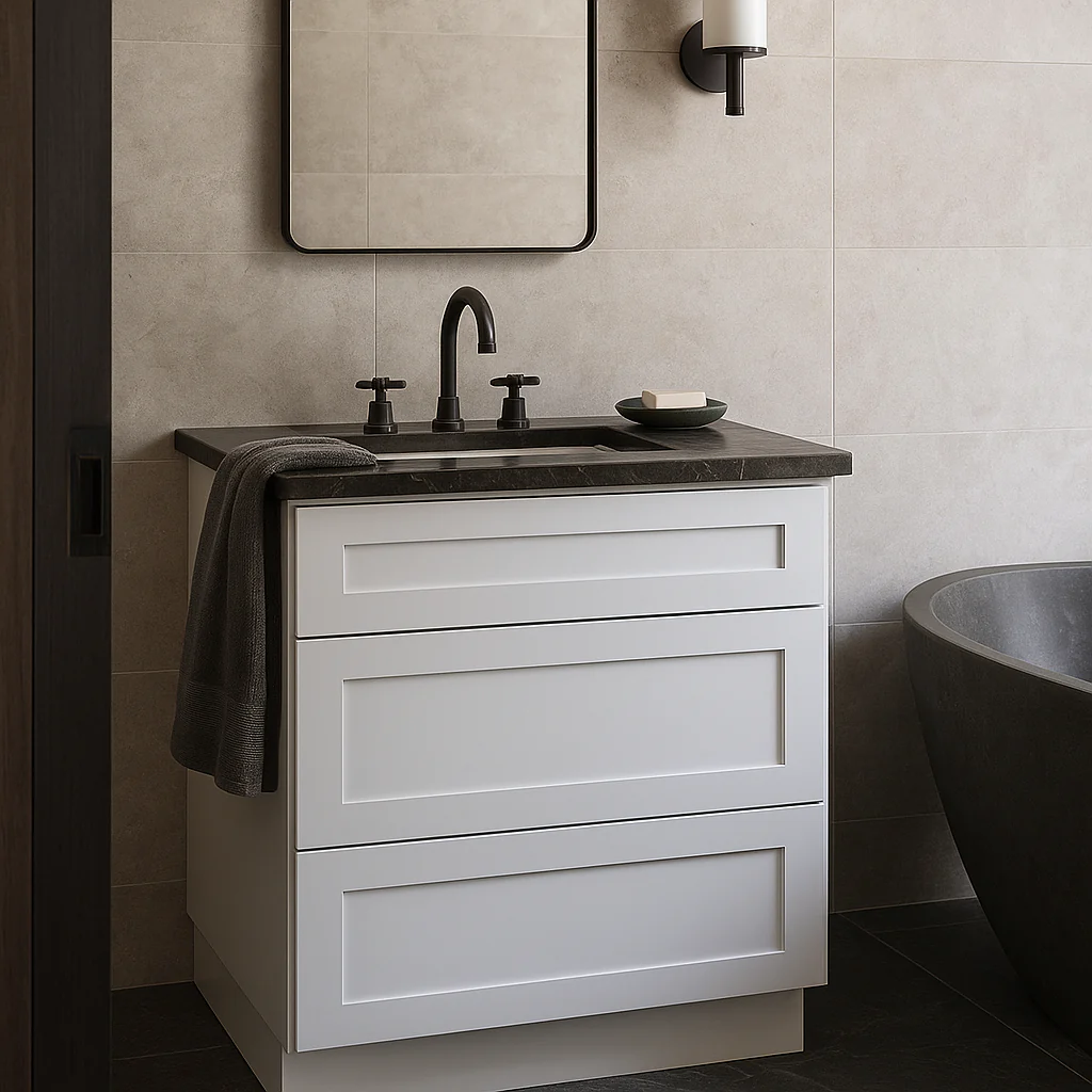 WOWOW 21" White Soft-Close Bathroom Cabinet with Plywood Construction - Image 2