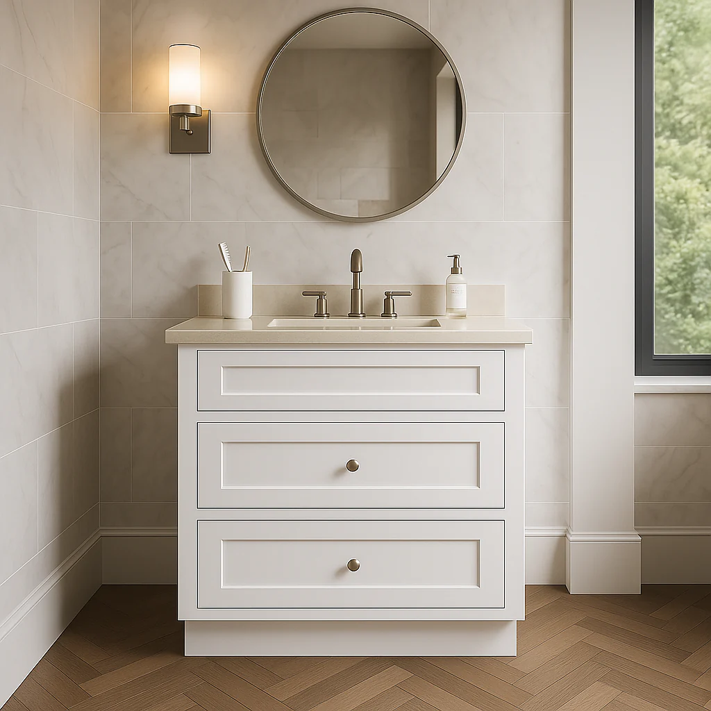 WOWOW 21" White Soft-Close Bathroom Cabinet with Plywood Construction - Image 4
