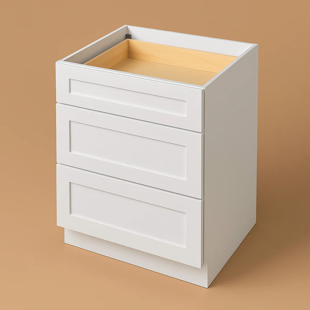 WOWOW 24" White Plywood Bathroom Cabinet with Soft Close Drawers