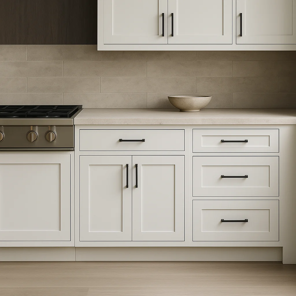 WOWOW 24" White Plywood Bathroom Cabinet with Soft Close Drawers - Image 2