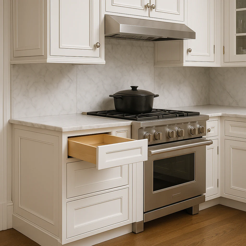 WOWOW 24" White Plywood Bathroom Cabinet with Soft Close Drawers - Image 3