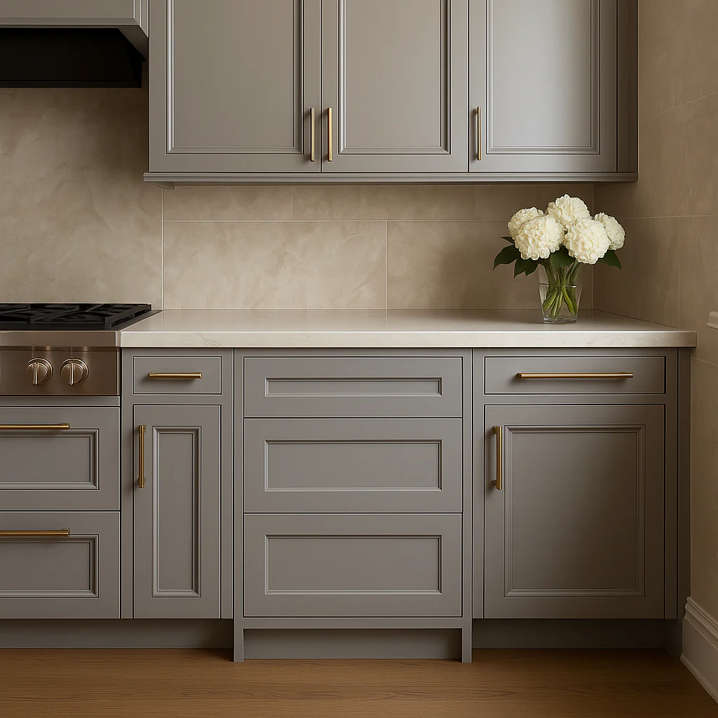 WOWOW Grey Painted Plywood Drawer Base Kitchen Cabinet with Soft Close - Image 3