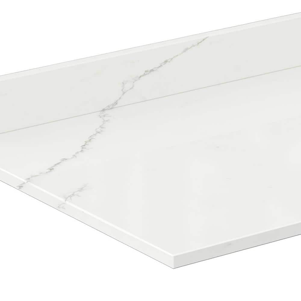 Wyndham Collection 66 in. Quartz White Single Sink Bathroom Vanity Top in Giotto - Image 2