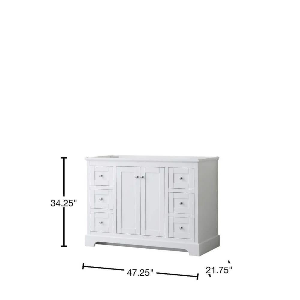 Wyndham Collection Avery 47.25" White Bathroom Vanity Cabinet - Image 2