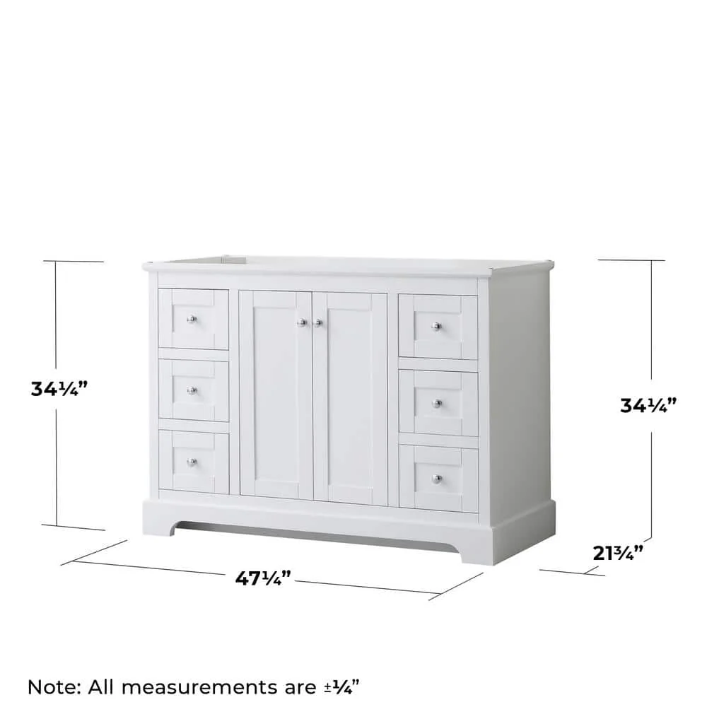 Wyndham Collection Avery 47.25" White Bathroom Vanity Cabinet - Image 4