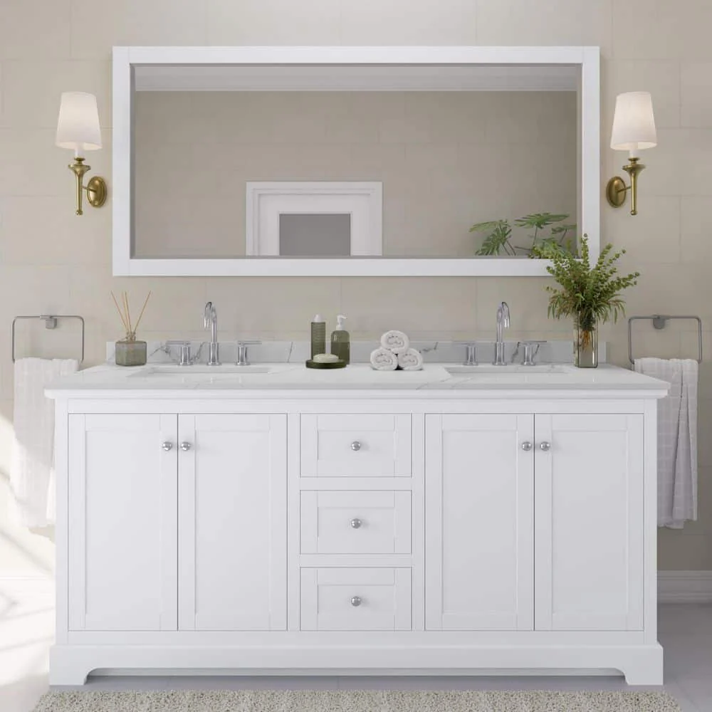 Wyndham Collection Avery 72" Double Bath Vanity with Giotto Quartz Top