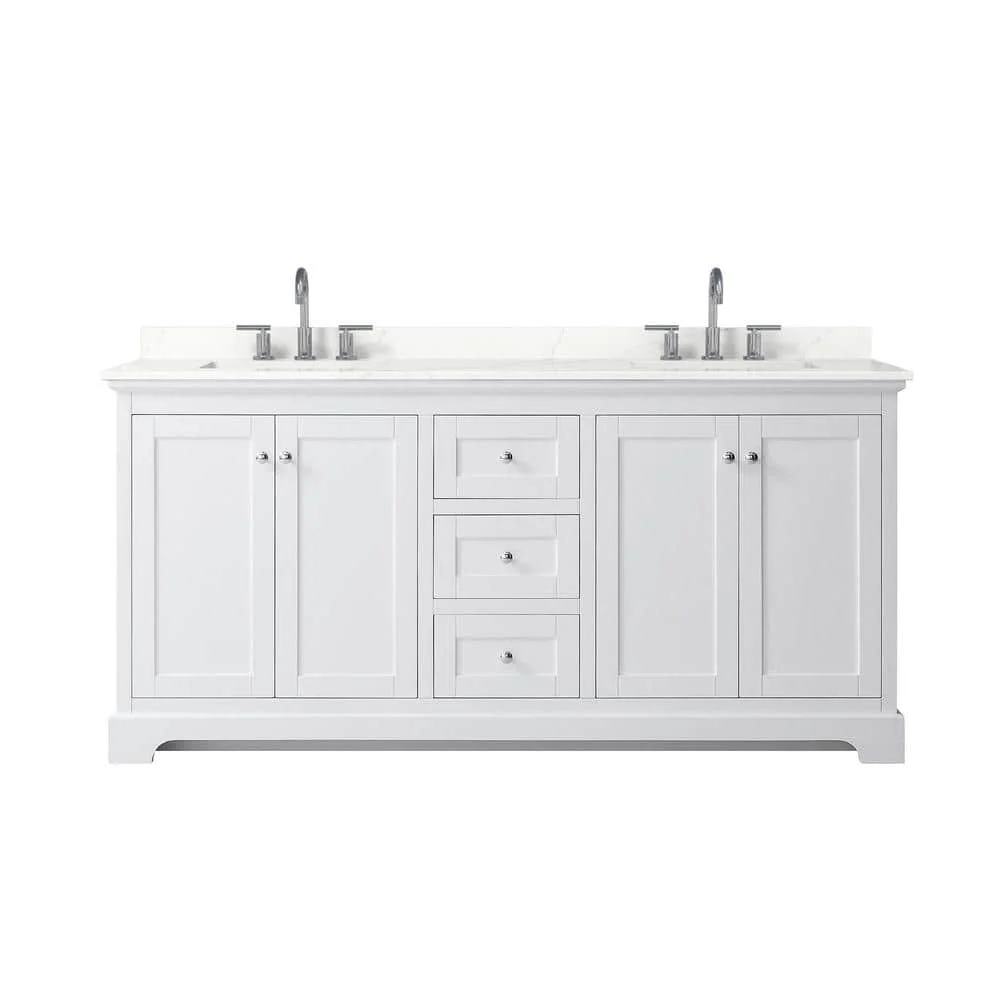 Wyndham Collection Avery 72" Double Bath Vanity with Giotto Quartz Top - Image 2