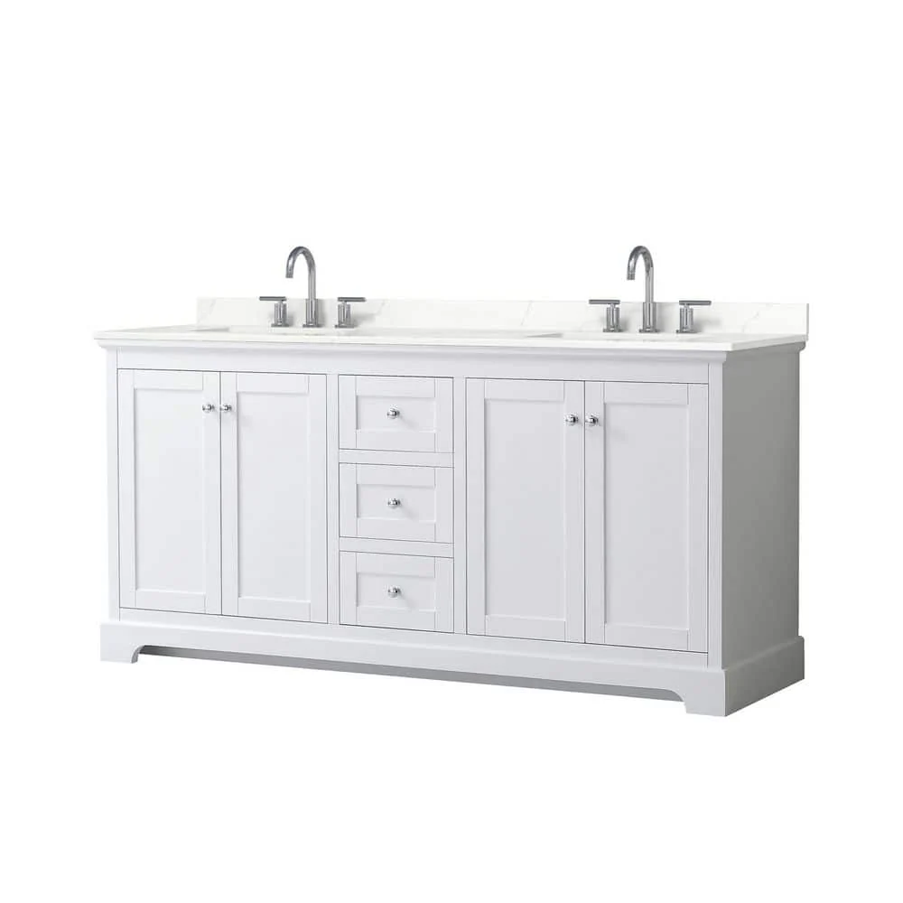 Wyndham Collection Avery 72" Double Bath Vanity with Giotto Quartz Top - Image 3