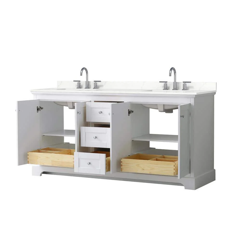 Wyndham Collection Avery 72" Double Bath Vanity with Giotto Quartz Top - Image 4
