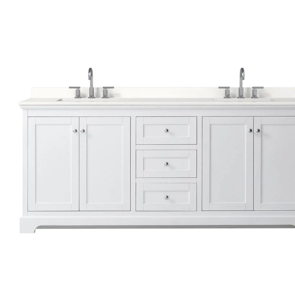 Wyndham Collection Avery 80 in. Double Bath Vanity with White Quartz Top - Image 2