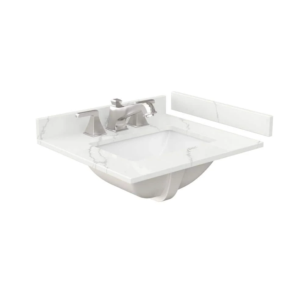 Wyndham Collection Beckett 24" Freestanding Dark Gray Bath Vanity with Giotto Quartz Top - Image 3