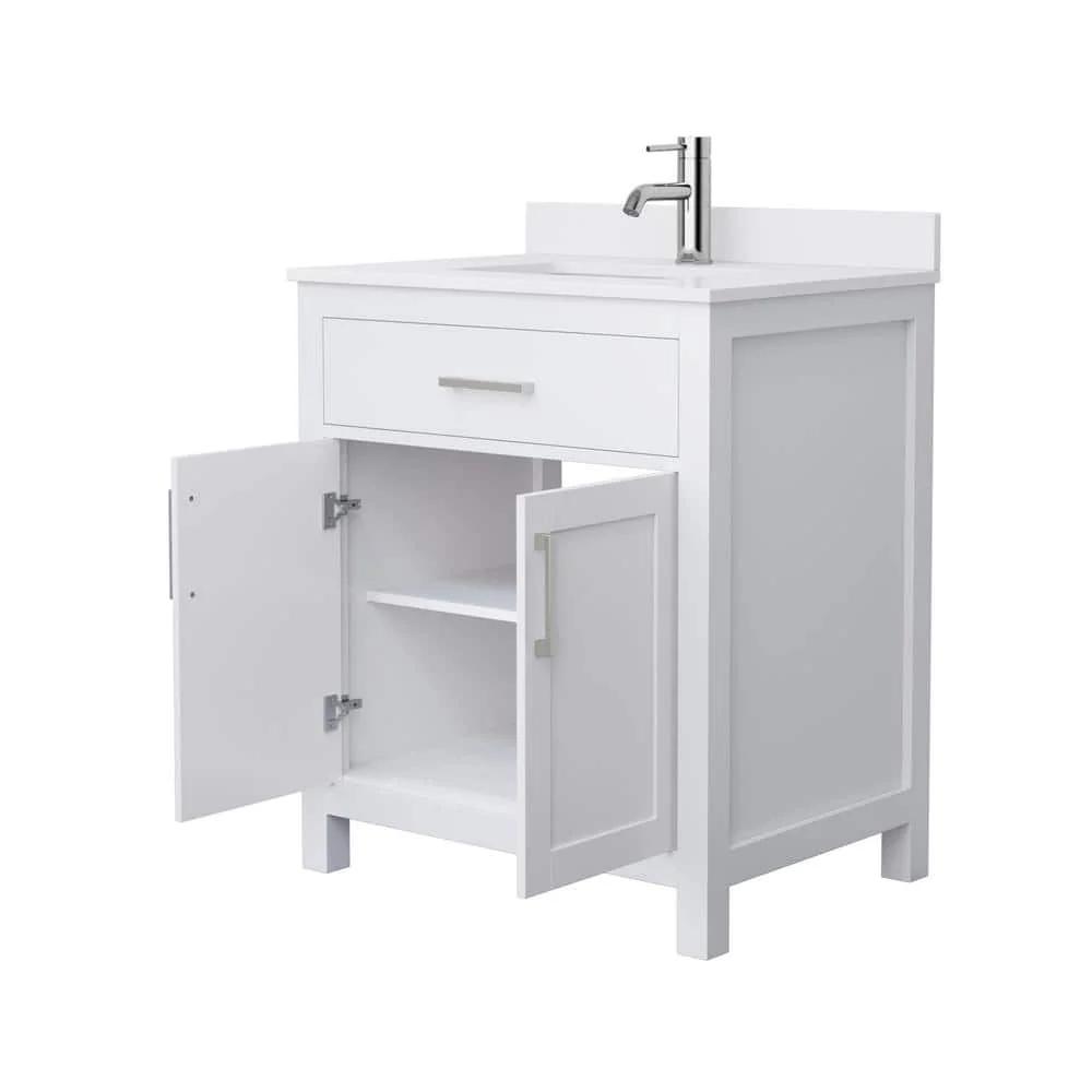 Wyndham Collection Beckett 30" Bathroom Vanity with White Cultured Marble Top - Image 3