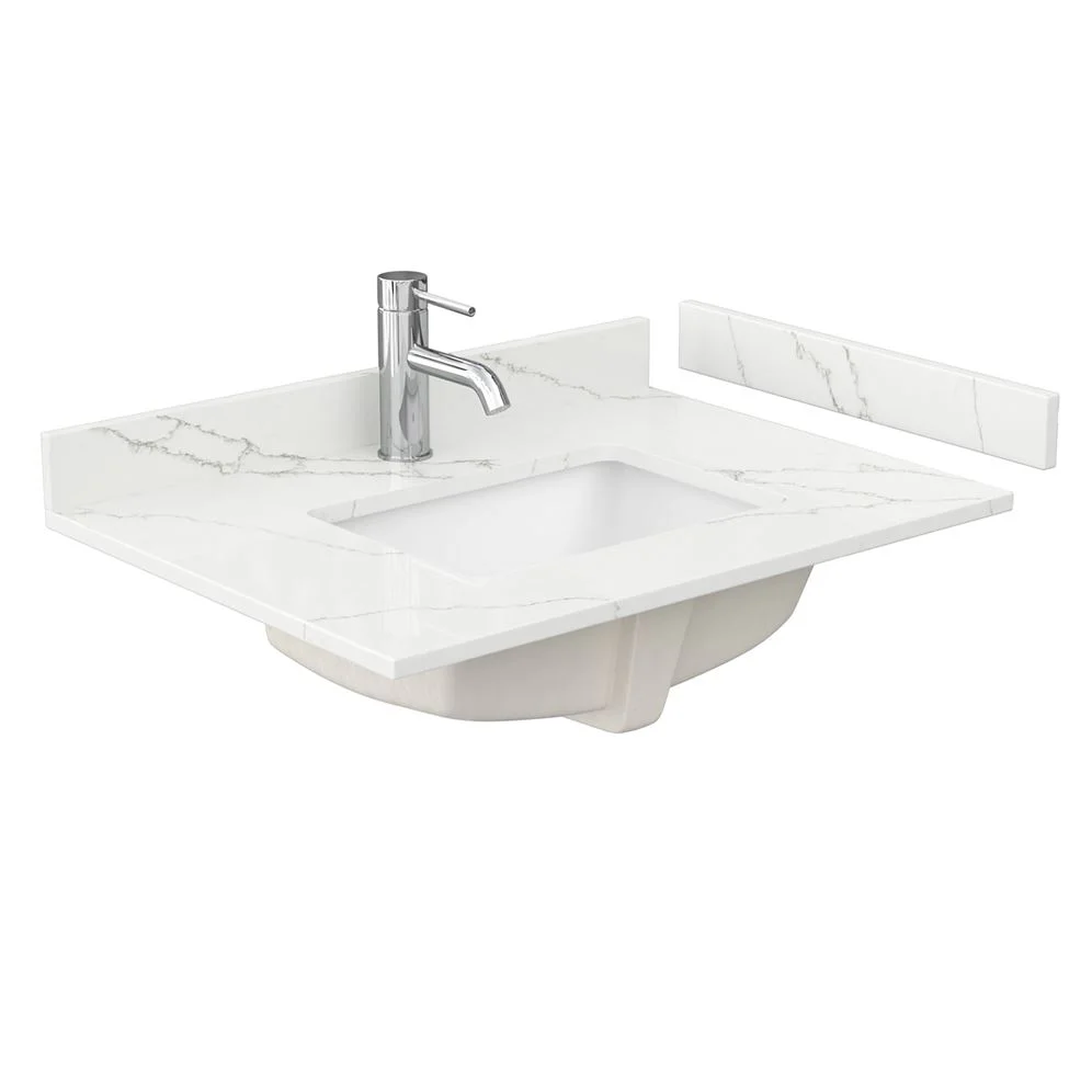Wyndham Collection Beckett 30" Dark Blue Bathroom Vanity with Carrara Cultured Marble Top - Image 10