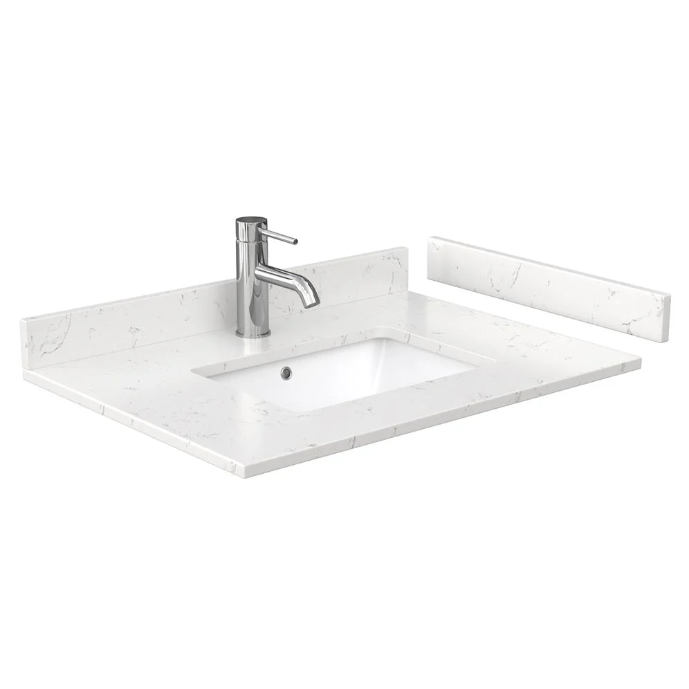 Wyndham Collection Beckett 30" Dark Blue Bathroom Vanity with Carrara Cultured Marble Top - Image 11