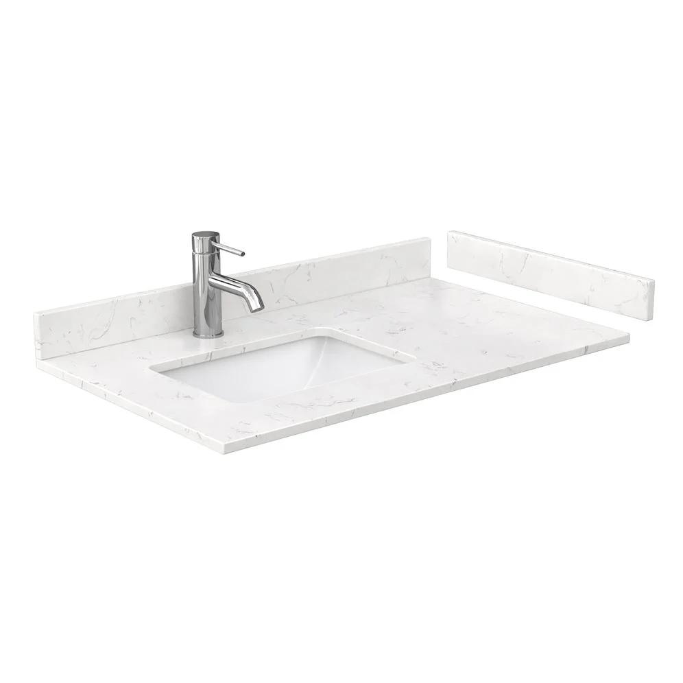 Wyndham Collection Beckett 36" Bathroom Vanity in Dark Gray with Cultured Marble Top - Image 23