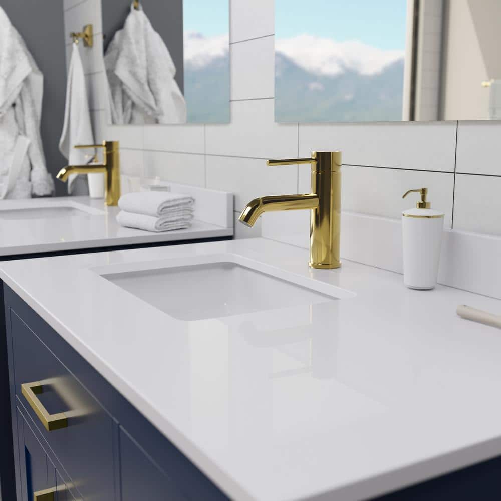 Wyndham Collection Beckett 36" Single Sink Bathroom Vanity in Dark Blue with Cultured Marble Top - Image 4