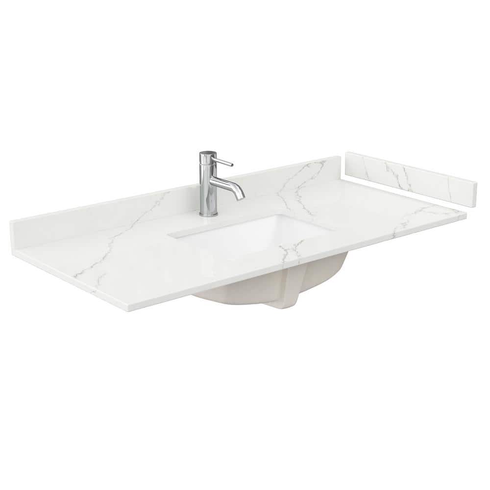 Wyndham Collection Beckett 48 in. Dark Gray Bath Vanity with Giotto Quartz Top - Image 3