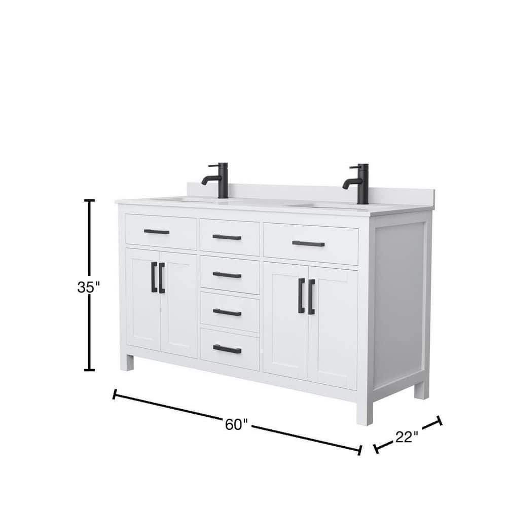 Wyndham Collection Beckett 60" Double Sink Bathroom Vanity with Cultured Marble Top - Image 4