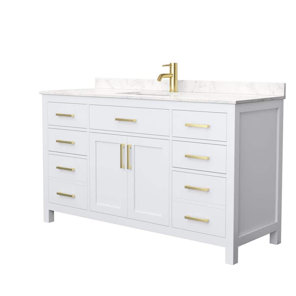 Wyndham Collection Beckett 60" Single Sink Bath Vanity with Carrara Marble Top - Image 4