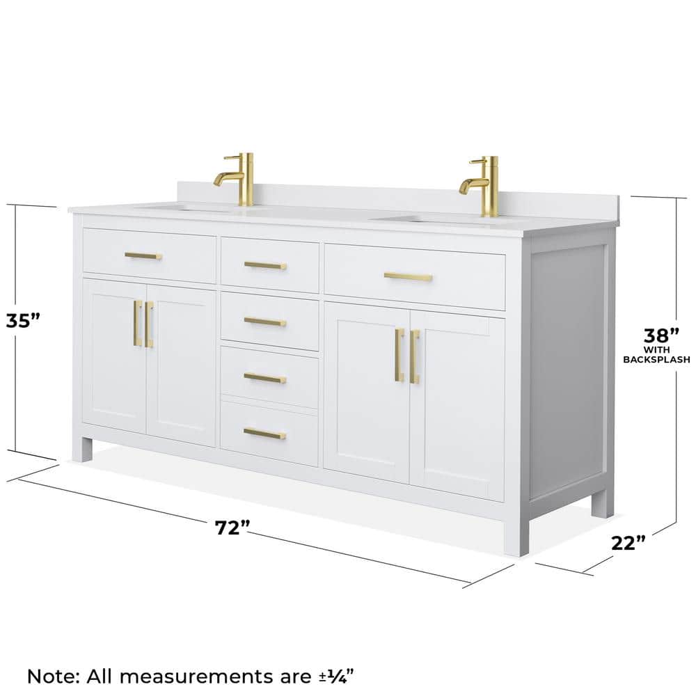 Wyndham Collection Beckett 72" Double Sink Bathroom Vanity with Cultured Marble Top - Image 5