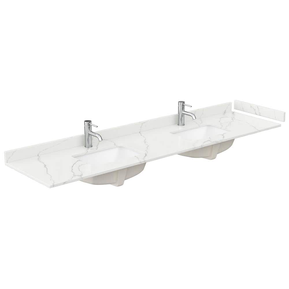 Wyndham Collection Beckett TK 84" Double Sink Bathroom Vanity with Giotto Quartz Top - Image 4