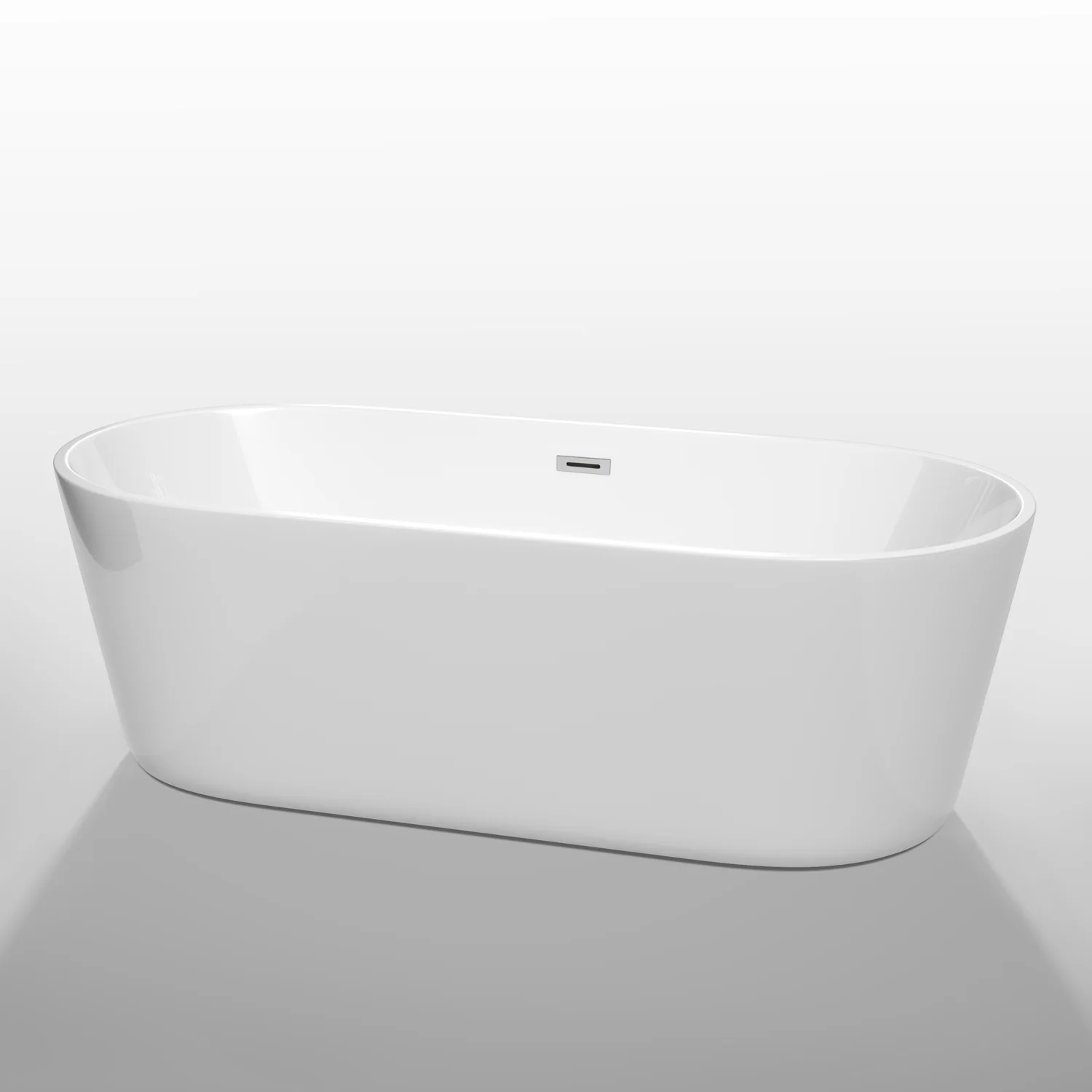 Wyndham Collection Carissa 5.9 ft. Acrylic Freestanding Bathtub with Chrome Trim - Image 7