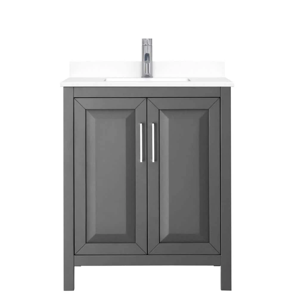 Wyndham Collection Daria 30" Dark Gray Single Vanity with Cultured Marble Top - Image 2