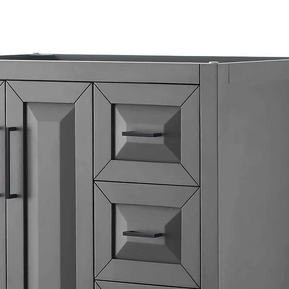 Wyndham Collection Daria 35" Bathroom Vanity Cabinet, Dark Gray, Freestanding - Image 2