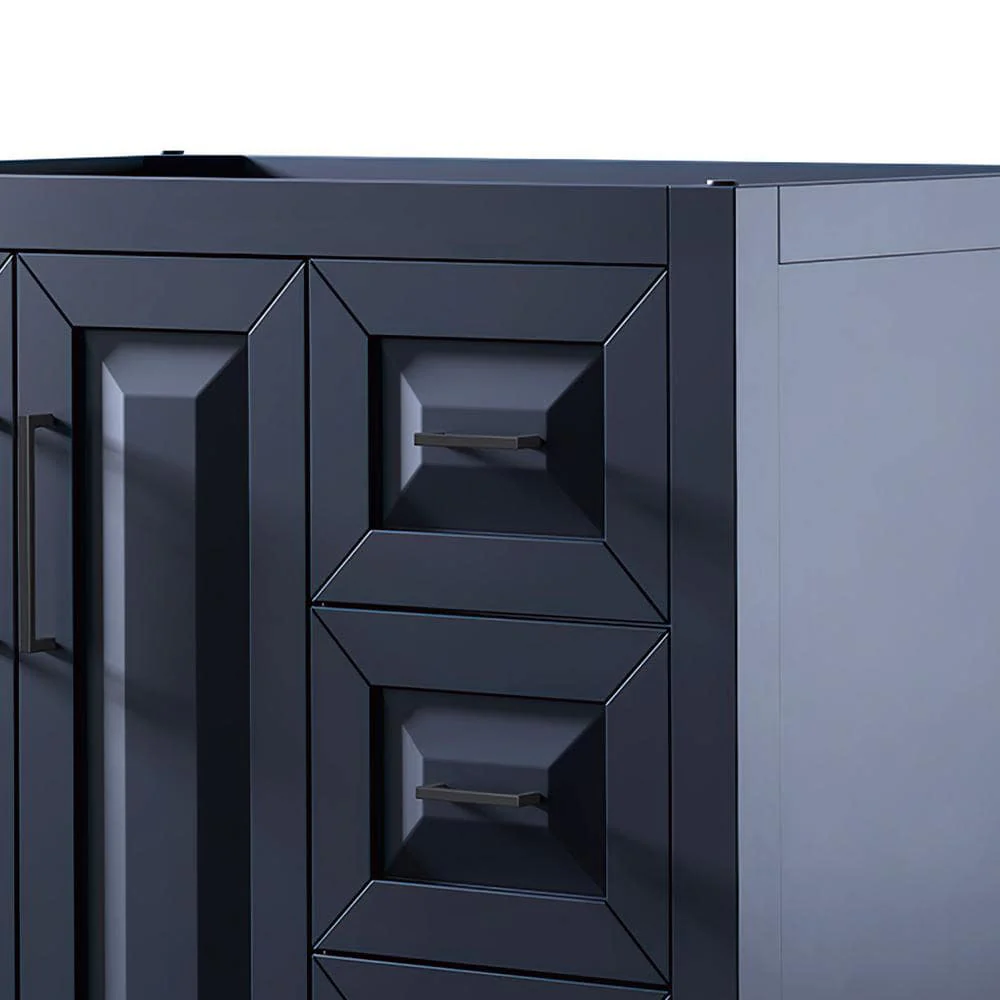 Wyndham Collection Daria 35" Bathroom Vanity Cabinet in Dark Blue, Freestanding - Image 2