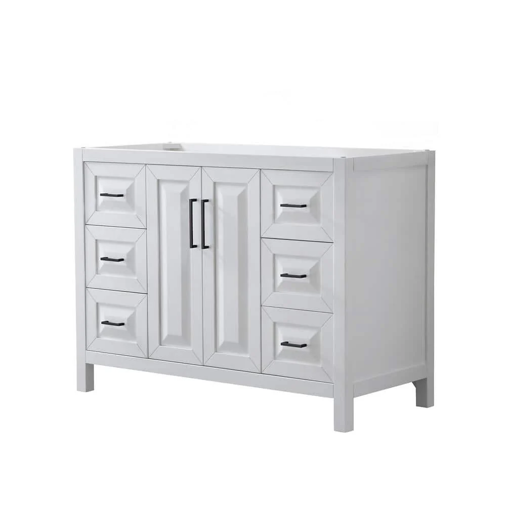 Wyndham Collection Daria 47 in. Bathroom Vanity Cabinet, White, Freestanding