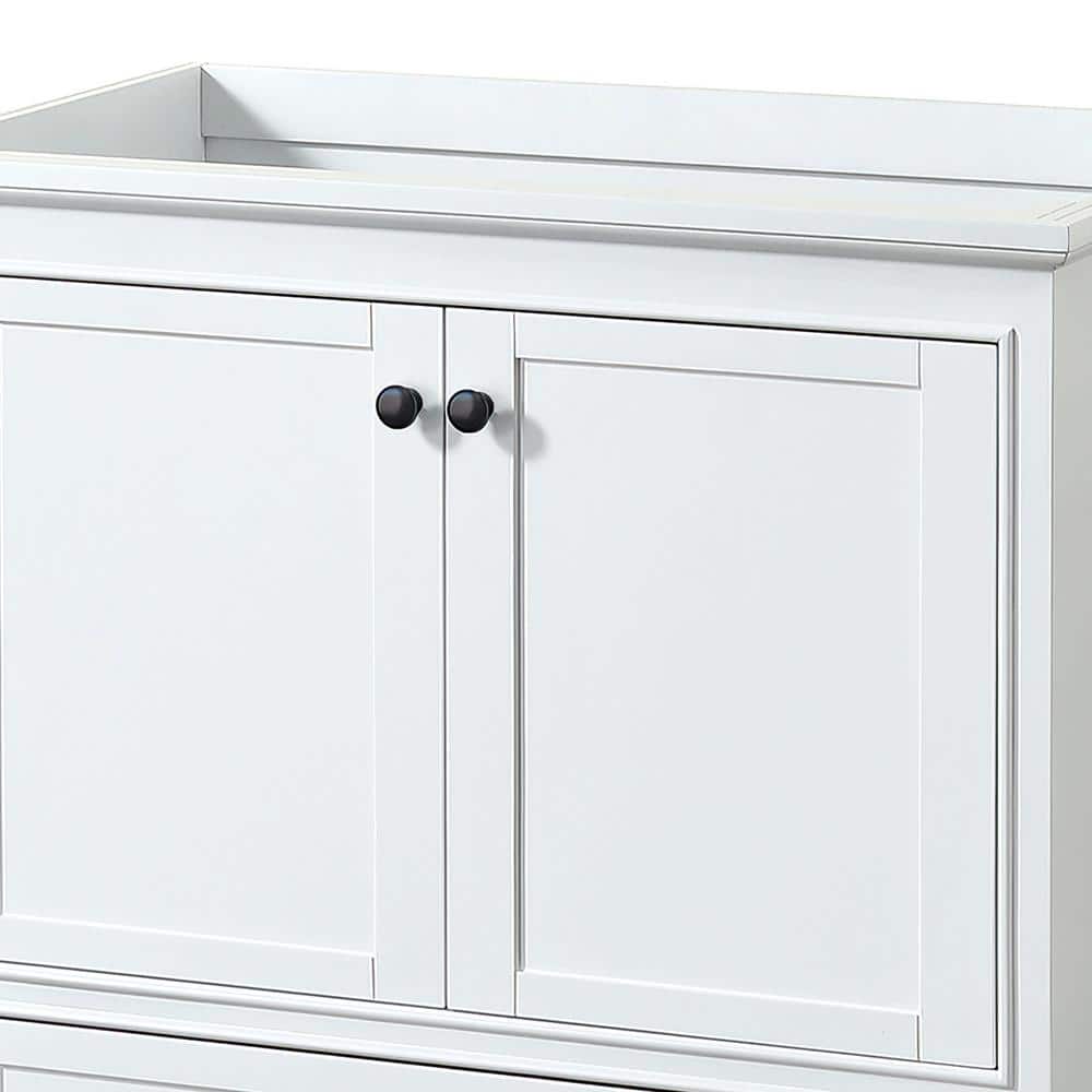 Wyndham Collection Deborah 35.25" Bathroom Vanity Cabinet, White Finish, Freestanding Design - Image 2