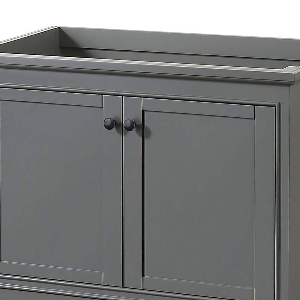 Wyndham Collection Deborah 35.25" Dark Gray Bathroom Vanity Cabinet without Top - Image 2