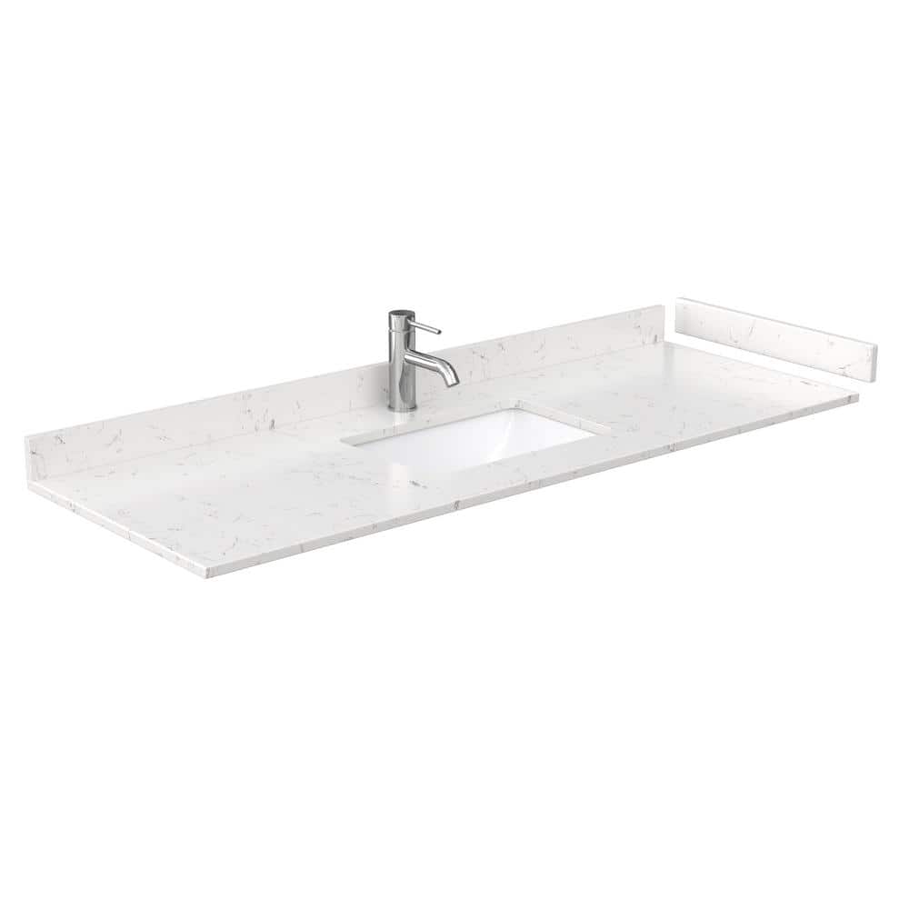 Wyndham Collection Deborah 60in Single Vanity with Cultured Marble Top in White - Image 6