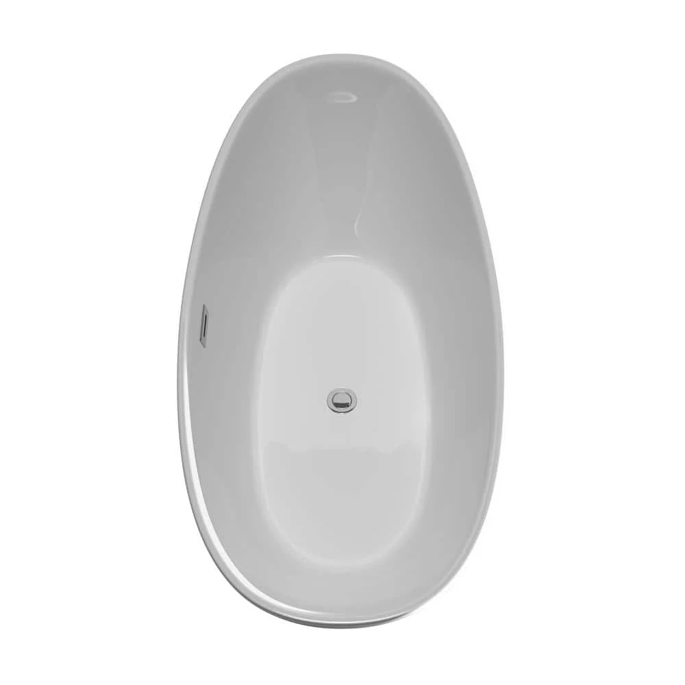 Wyndham Collection Dorrit 66" Freestanding Soaking Bathtub with Chrome Trim - Image 4