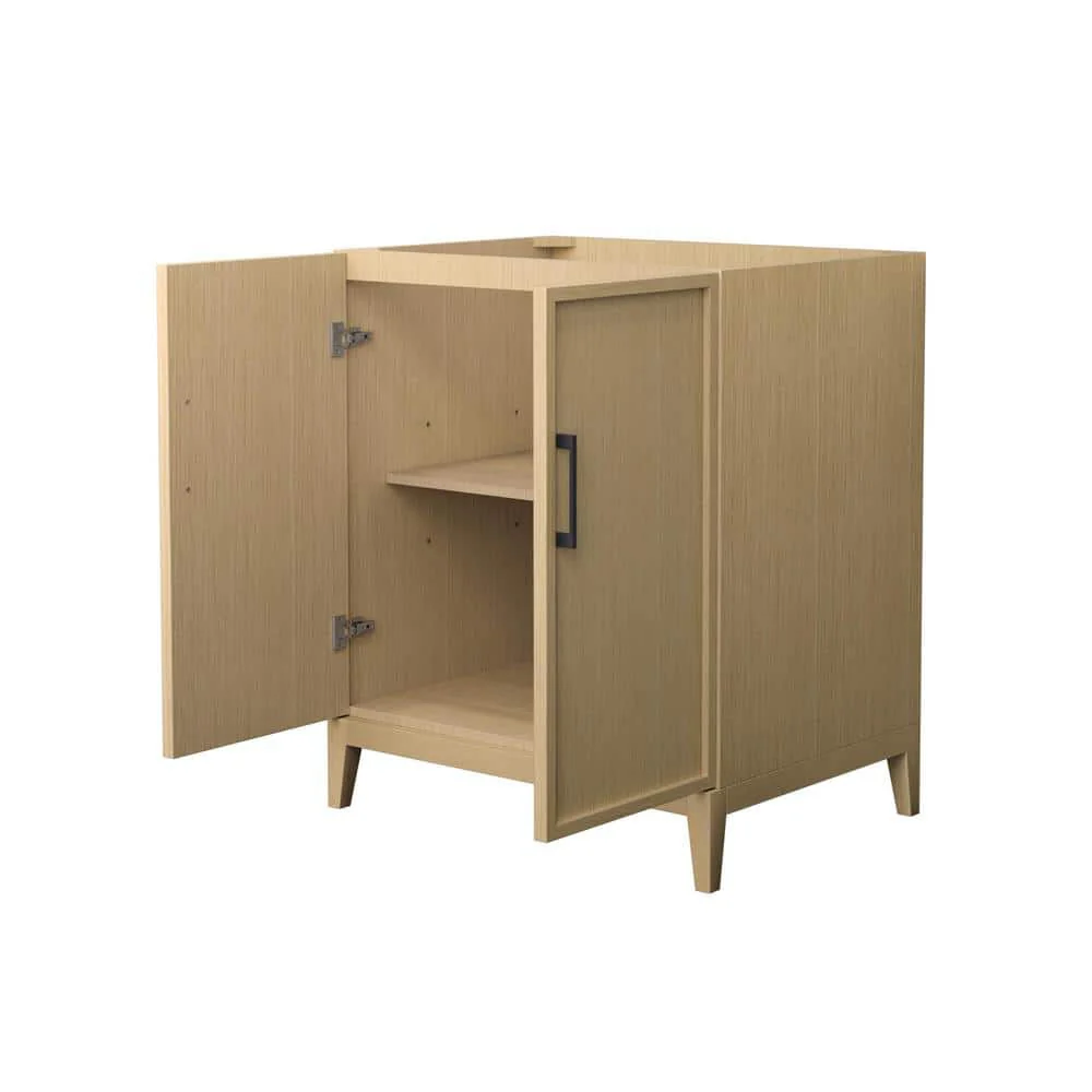 Wyndham Collection Elan 29" Bathroom Vanity Cabinet in White Oak with Matte Black Trim - Image 2