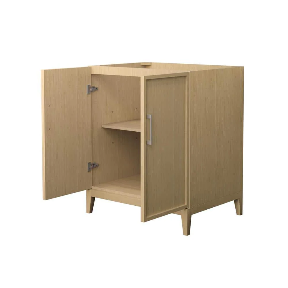 Wyndham Collection Elan 29" Single Bath Vanity Cabinet in White Oak with Brushed Nickel Trim - Image 2