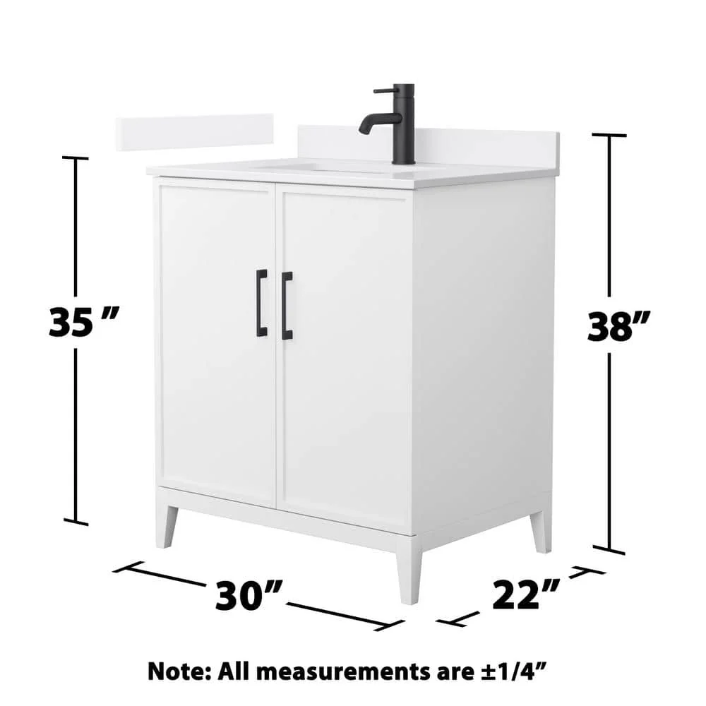 Wyndham Collection Elan 30" Bathroom Vanity with White Cultured Marble Top - Image 4