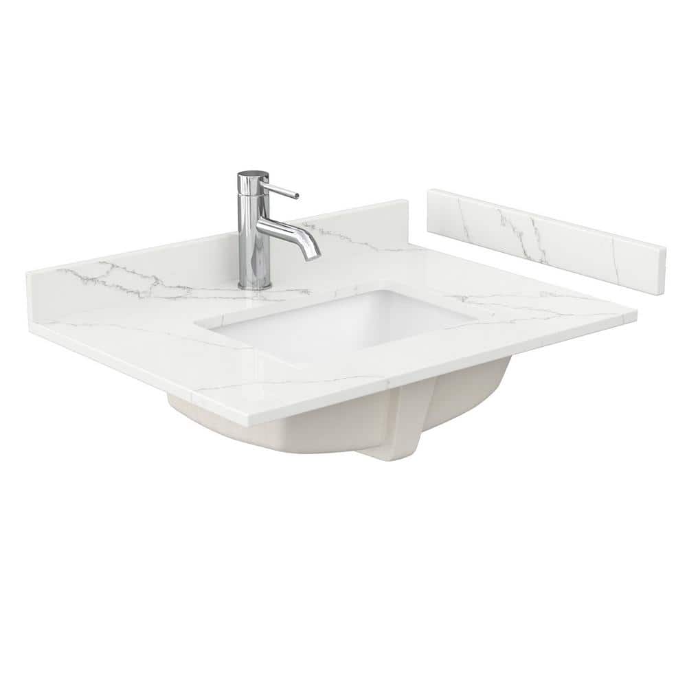 Wyndham Collection Elan 30" Single Bath Vanity in White with Giotto Quartz Top - Image 3