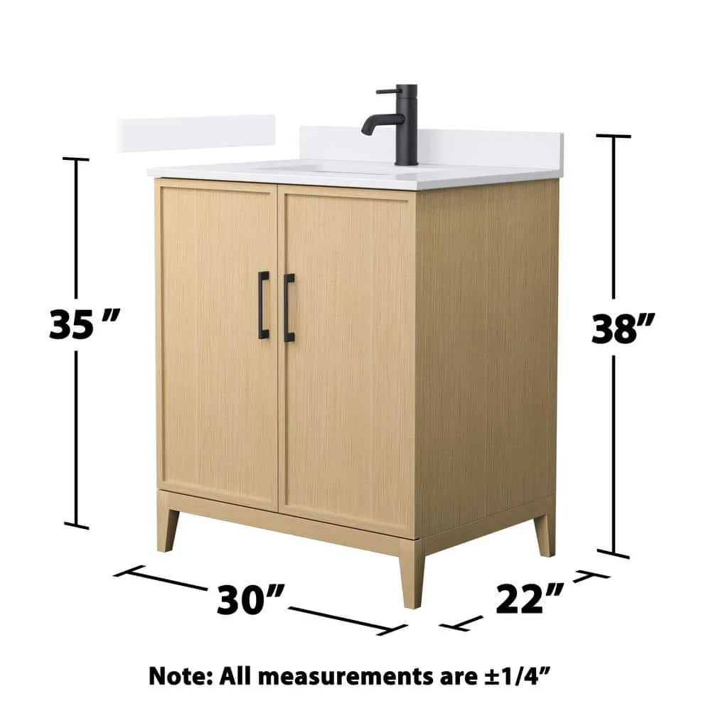 Wyndham Collection Elan 30" White Oak Bathroom Vanity with Cultured Marble Top - Image 4