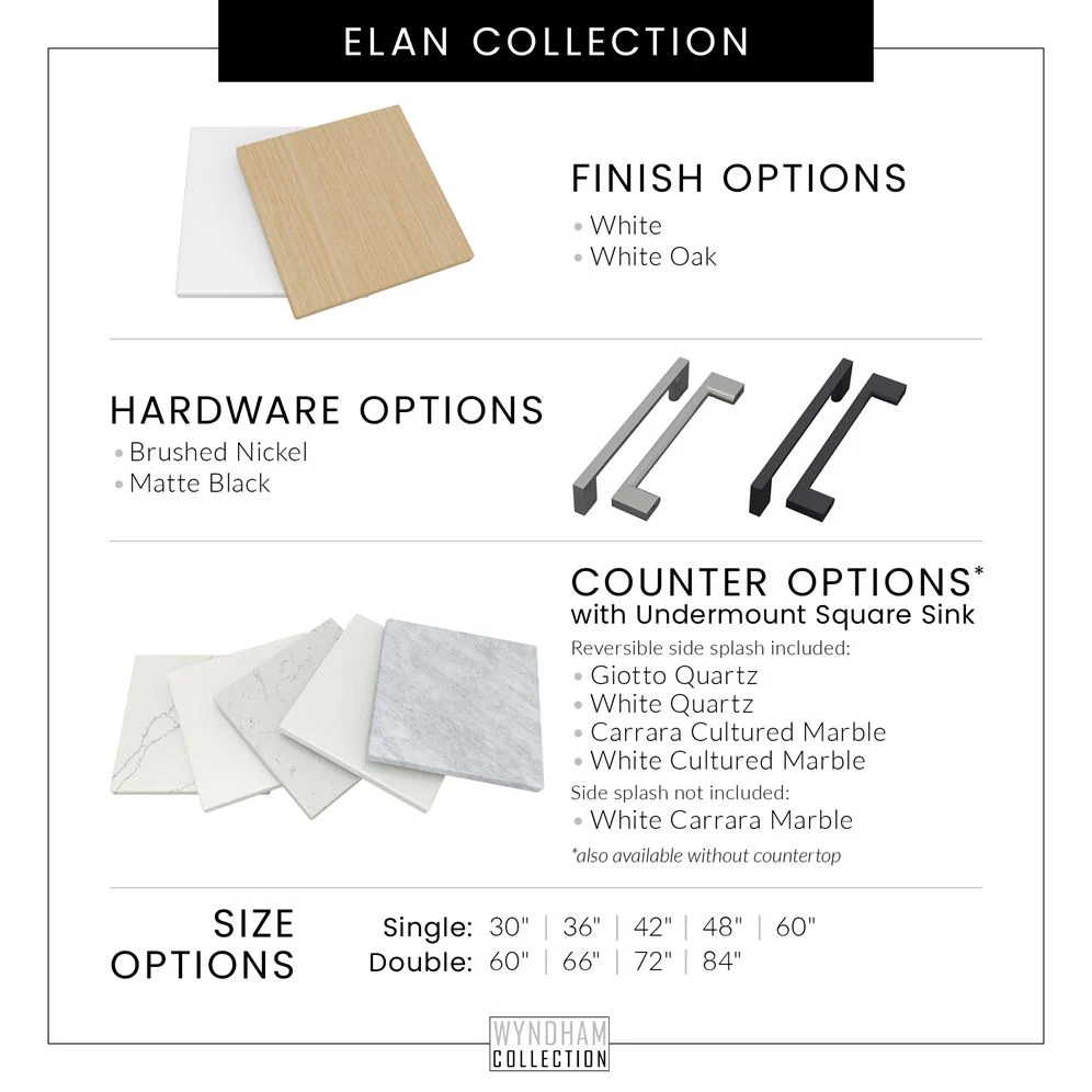 Wyndham Collection Elan 30" White Oak Bathroom Vanity with Quartz Top - Image 9