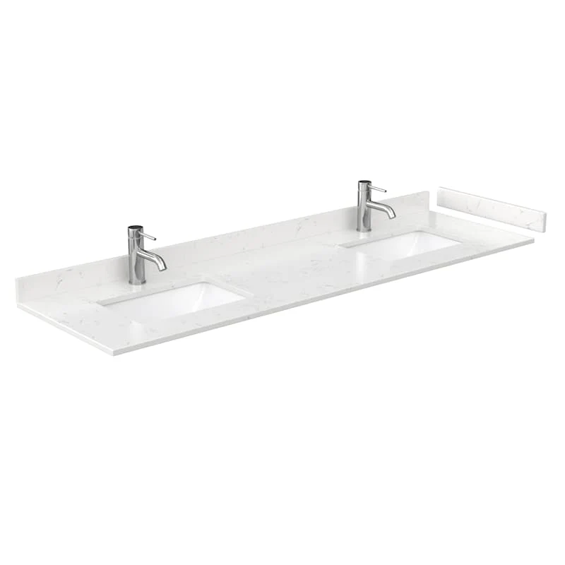 Wyndham Collection Elan 72" Free Standing Double Basin Vanity Set with Cabinet and Cultured Marble Top - Image 3