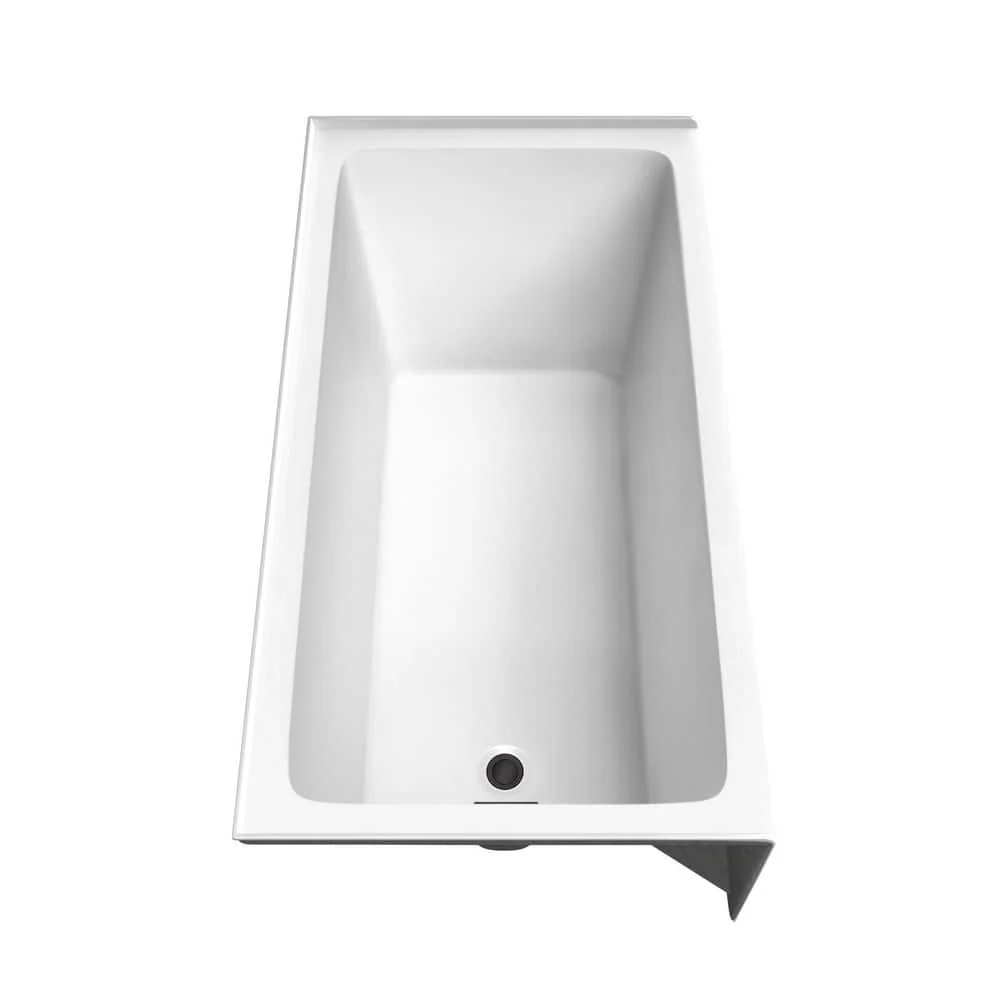 Wyndham Collection Grayley 60" Alcove Soaking Bathtub with Left Drain, White/Black Trim - Image 3