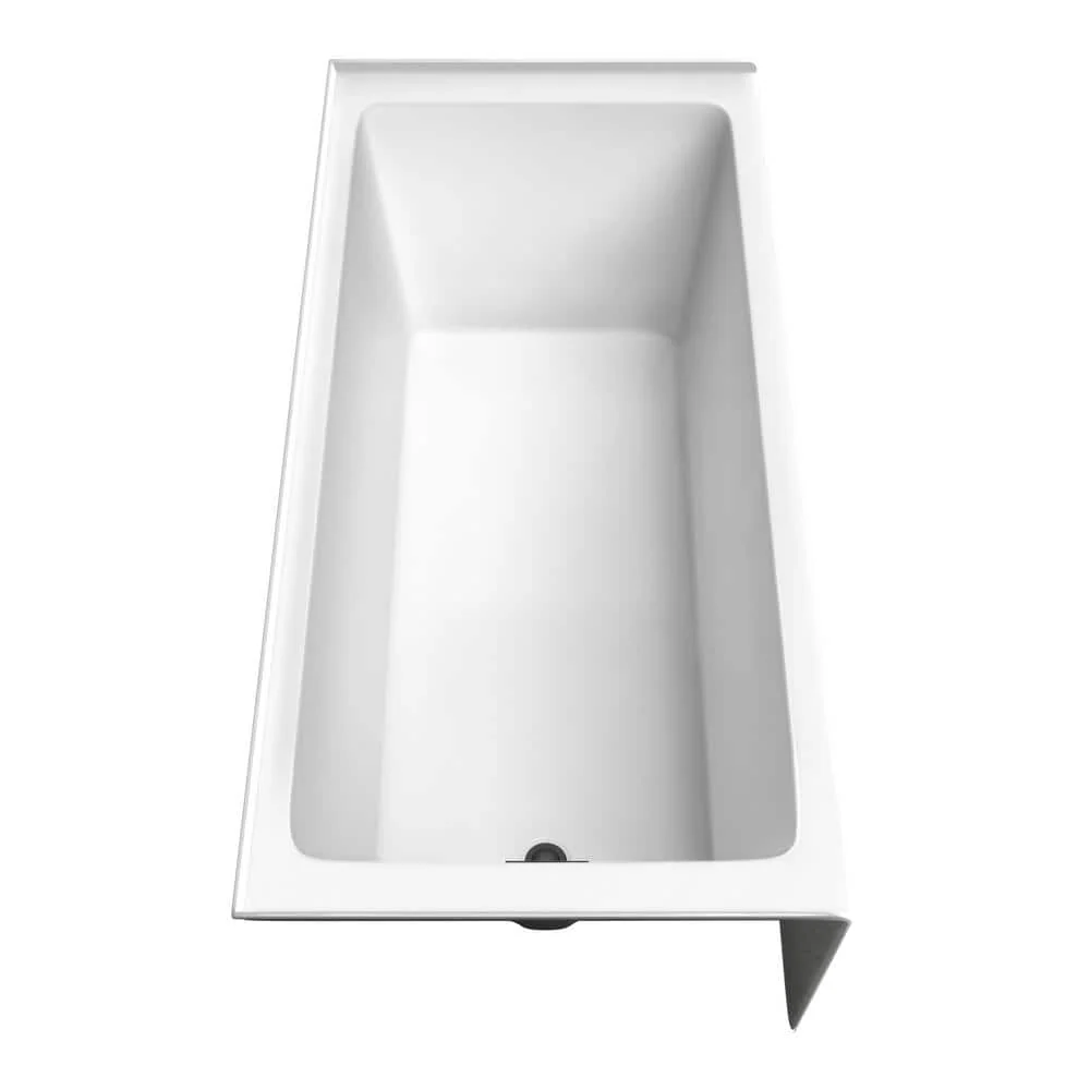Wyndham Collection Grayley 66 in. Alcove Soaking Bathtub with Left Drain, White with Matte Black Trim - Image 3