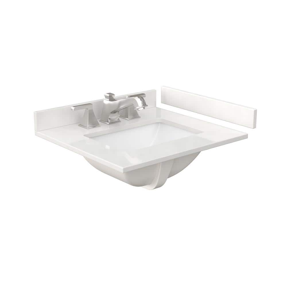 Wyndham Collection Janna 24" White Oak Bathroom Vanity with Quartz Top - Image 3