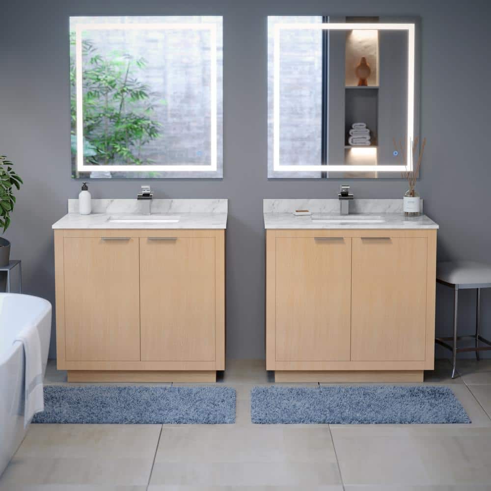 Wyndham Collection Maroni 36" Bathroom Vanity with Cultured Marble Top in Light Straw - Image 7
