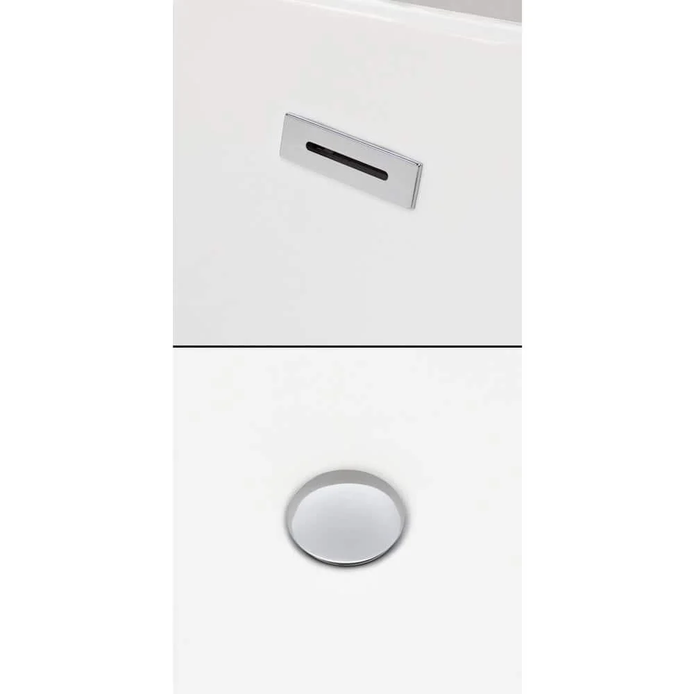 Wyndham Collection Melissa 65 in. Acrylic Freestanding Soaking Tub - White with Chrome Trim - Image 7