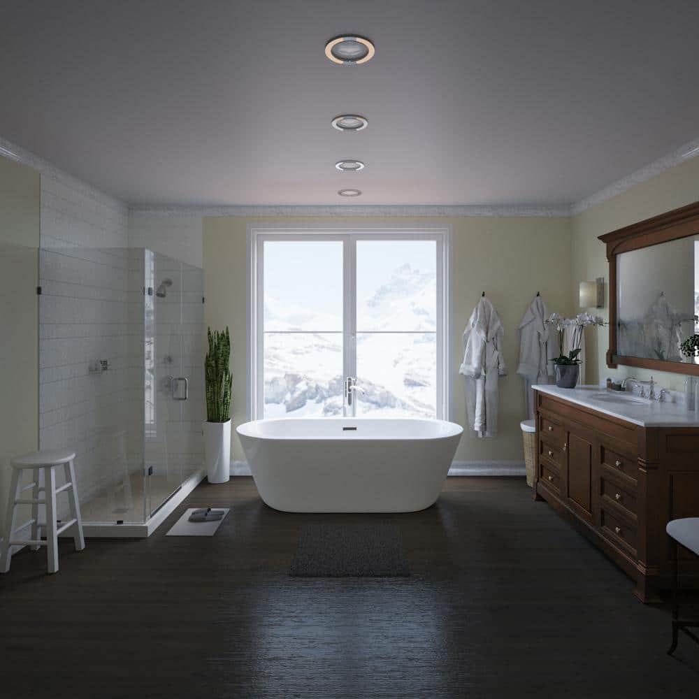Wyndham Collection Mermaid 71 in. Acrylic Freestanding Soaking Tub in White - Image 4