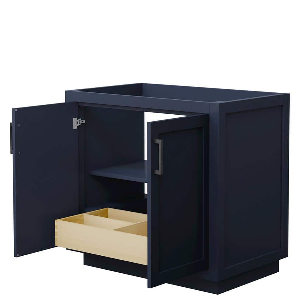 Wyndham Collection Miranda 35.25 in. Bathroom Vanity Cabinet, Dark Blue - Image 2