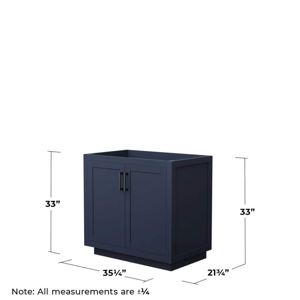 Wyndham Collection Miranda 35.25 in. Bathroom Vanity Cabinet, Dark Blue - Image 4